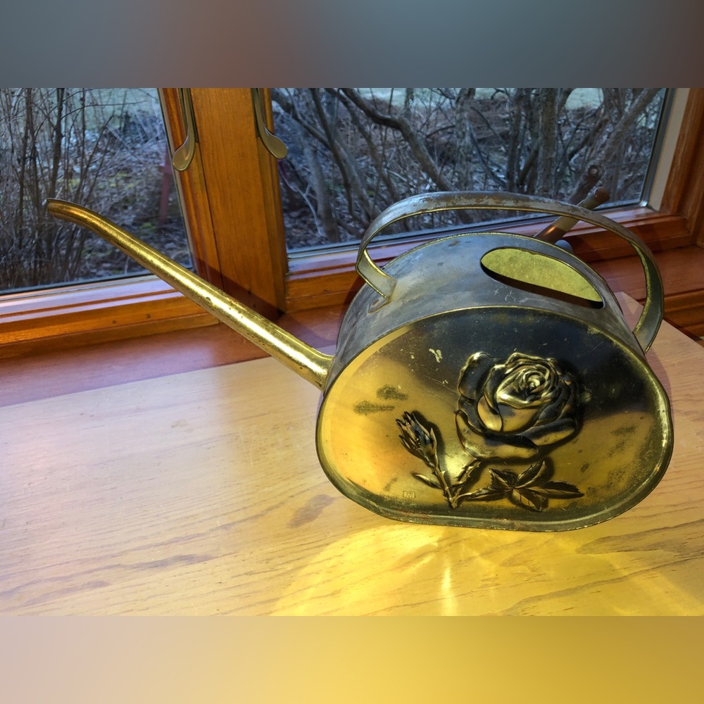 Vintage J Chein USA tin flower watering can